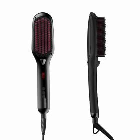 Lcd Liquid Crystal Display Hair Straightening Comb (Color: Black)