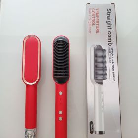 Internal Buckle Straightening Comb And Curling Iron Dual (Option: Red-European regulations)