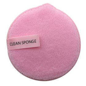 Magic Lazy Water Makeup Remover Powder Puff Short Hair Round Face Wash Makeup Remover Sponge (Option: Pink edge)