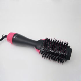 Multifunctional Hot Air Comb Amazon Cross-Border Three-In-One Hair Dryer Curler Straight Hair Comb Styling Comb (Option: Pink-EU)