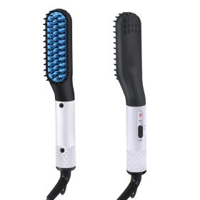 Multifunctional Hair Straightener Hair Comb Brush Men Beard Straightener Straightening (Option: EU)