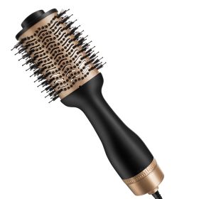 Multifunctional Hot Air Comb Amazon Cross-Border Three-In-One Hair Dryer Curler Straight Hair Comb Styling Comb (Option: Gold-EU)