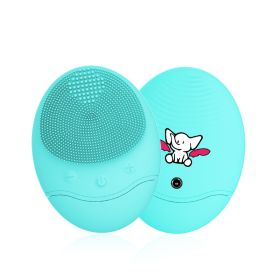 Electric Bamboo Charcoal Silicone Cleansing Instrument (Option: Elephant blue)
