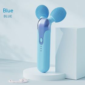 Facial Cleansing And Face Slimming Roller Vibration Facial Beauty (Option: Blue-USB)
