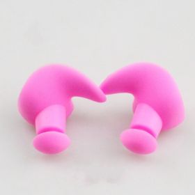 Swimming Silicone Spiral Ear Plugs (Color: Pink)