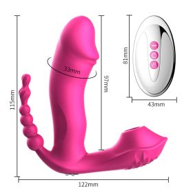 Vibration Remote Control Invisible Female Wear Phallus Toys (Option: Rose Red)
