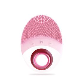 Wireless Charging Silicone Cleansing Instrument (Color: Pink)
