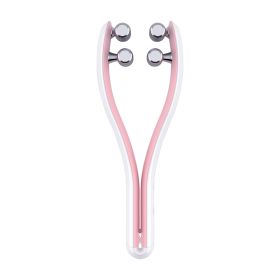 Micro-current Double-sided Three-dimensional Roller Face Slimming Beauty Instrument (Option: Light Pink-English)