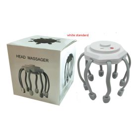 Head Massager Decompression Electric Relaxation Scraper (Option: White Standard Style)