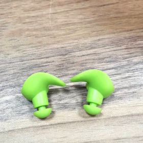 Swimming Silicone Spiral Ear Plugs (Color: Green)