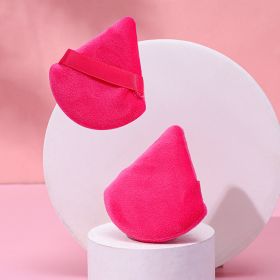 Puff Suede Dry Powder Puff Fan Loose Powder Puff Makeup Sponge (Option: Opp6-Rose red)