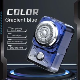 Mini Men's USB Rechargeable Electric Shaver (Option: 16011Gradient Blue-USB highend gift box)