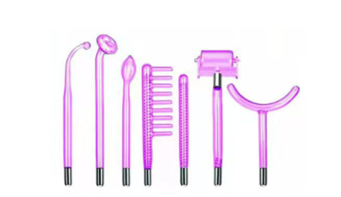 High Frequency Electrotherapy Instrument Glass Tube Accessories (Option: Purple light-Seven piece set)